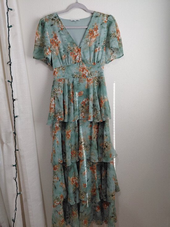 Baltic Born Dresses & Skirts - Baltic Born Floral Tiered Ruffles Maxi Dress Size Medium